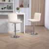 COOLMORE Bar Stools with Back and Footrest Counter Height Dining Chairs 2PC/SET,360Â° Velvet Swivel Bar Stools Set of 2