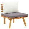 3 Piece Patio Lounge Set with Cushions Solid Acacia Wood