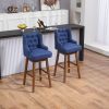 COOLMORE Bar Stools Set of 2 Counter Height Chairs with Footrest for Kitchen