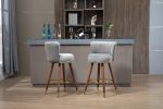 COOLMORE Counter Height Bar Stools Set of 2 for Kitchen Counter Solid Wood Legs with a fixed height of 360 degrees