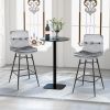 2 Pieces 29 Inch Velvet Bar Stools Set with Tufted Back and Footrests