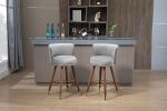 COOLMORE Counter Height Bar Stools Set of 2 for Kitchen Counter Solid Wood Legs with a fixed height of 360 degrees