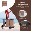 Set of 2 Patio Folding Sling Back Camping Deck Chairs