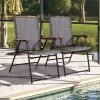 Set of 2 Patio Folding Sling Back Camping Deck Chairs