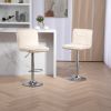 COOLMORE Bar Stools with Back and Footrest Counter Height Dining Chairs 2PC/SET,360Â° Velvet Swivel Bar Stools Set of 2