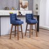 COOLMORE Bar Stools Set of 2 Counter Height Chairs with Footrest for Kitchen