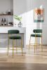 COOLMORE Bar Stools Industrial Pub Barstools with Back and Footrest, Modern Armless Bar Height Stool Chairs Set of 2