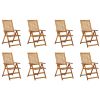 Folding Patio Chairs with Cushions 8 pcs Solid Acacia Wood