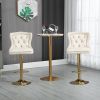 COOLMORE Bar Stools with Back and Footrest Counter Height Dining Chairs 2PC/SET