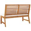 Garden Bench 45.1" with Cream Cushion Solid Acacia Wood