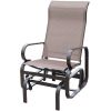 Outdoor Porch Glider Patio Swing Rocking Lounge Chair with Powder Coated Sturdy Aluminum Frame Support for Outdoor Backyard; Beside Pool; Lawn;  Texti