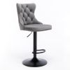 A&A Furniture,Swivel Velvet Barstools Adjusatble Seat Height from 25-33 Inch,17.7 inch base