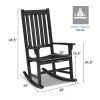 Indoor Outdoor Wooden High Back Rocking Chair