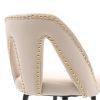 Collection Modern | Contemporary Velvet Upholstered  28" Bar Stool & Counter Stools with Nailheads and Gold Tipped Black Metal Legs,Set of 2