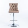 A&A Furniture,Swivel Velvet Barstools Adjusatble Seat Height from 25-33 Inch