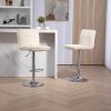 COOLMORE Bar Stools with Back and Footrest Counter Height Dining Chairs 2PC/SET,360Â° Velvet Swivel Bar Stools Set of 2