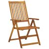 Folding Patio Chairs 3 pcs with Cushions Solid Acacia Wood