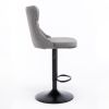 A&A Furniture,Swivel Velvet Barstools Adjusatble Seat Height from 25-33 Inch,17.7 inch base