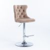 A&A Furniture,Swivel Velvet Barstools Adjusatble Seat Height from 25-33 Inch