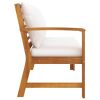 Garden Bench 45.1" with Cream Cushion Solid Acacia Wood