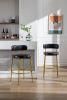 COOLMORE Bar Stools Industrial Pub Barstools with Back and Footrest, Modern Armless Bar Height Stool Chairs Set of 2