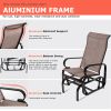 Outdoor Porch Glider Patio Swing Rocking Lounge Chair with Powder Coated Sturdy Aluminum Frame Support for Outdoor Backyard; Beside Pool; Lawn;  Texti