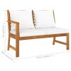 Garden Bench 45.1" with Cream Cushion Solid Acacia Wood