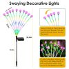 2Pcs Solar Firefly Lights Swaying Decorative Pathway Stake Lamp IP65 Waterproof Landscape Patio Yard Night Light