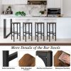 Kitchen & Dining Bar Stools with Metal Legs and Footrest