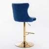 A&A Furniture,Golden Swivel Velvet Barstools Adjusatble Seat Height from 25-33 Inch